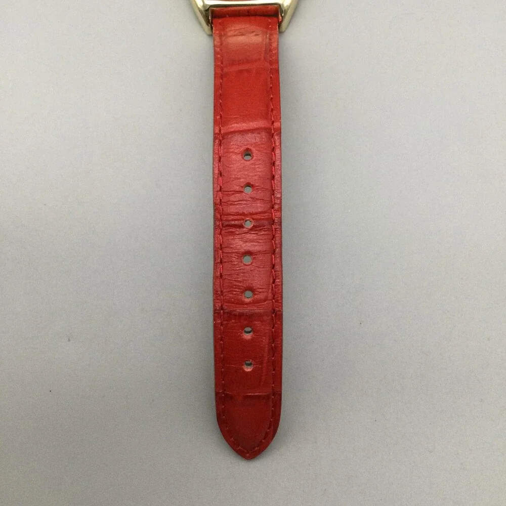 Gossip Womens Watch 31mm Gold Tone Tonneau Red Leather GS78430 New Battery